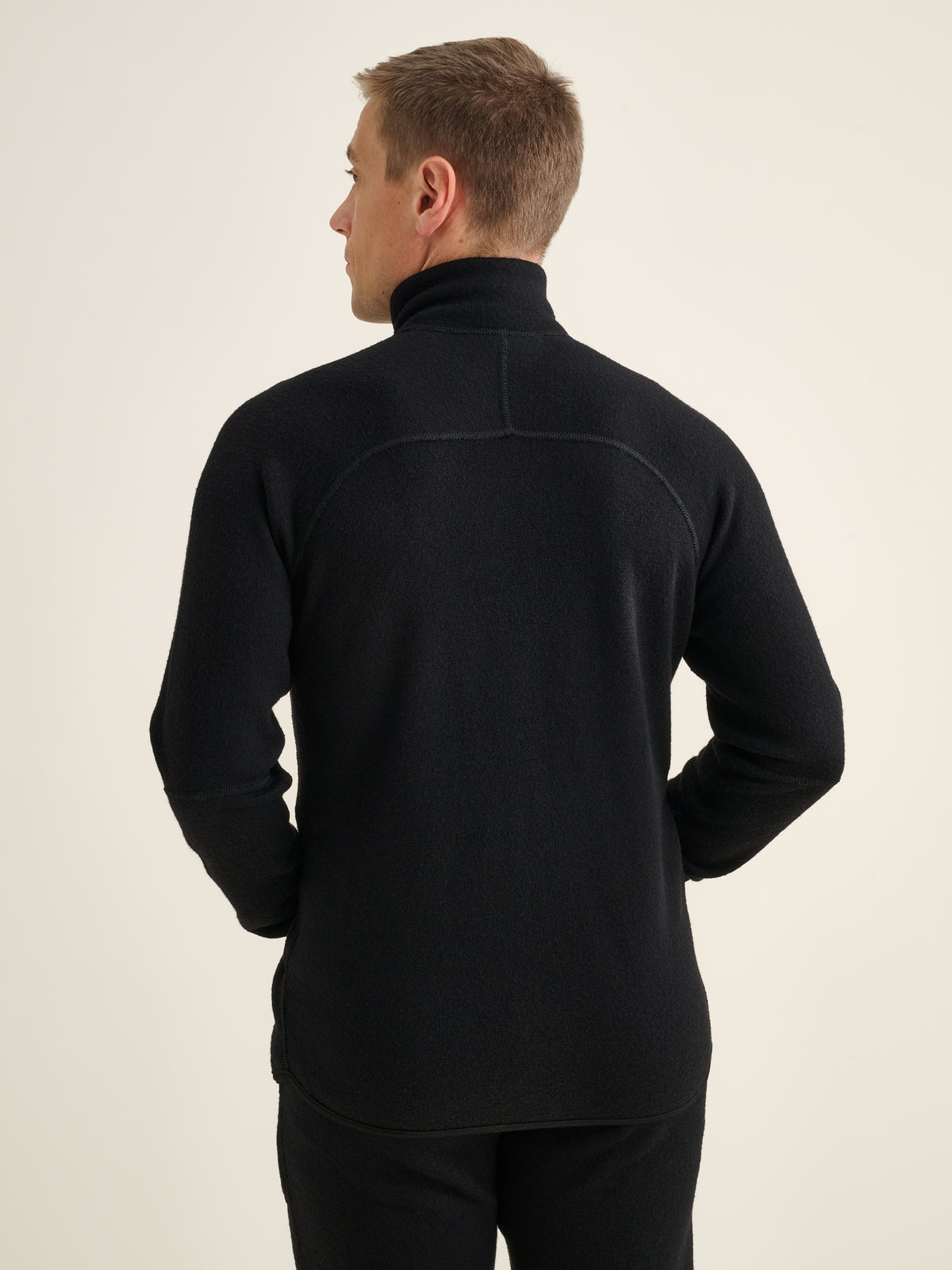 Men's Nordic Terry Wool 400 mid-layer jacket, black, back view
