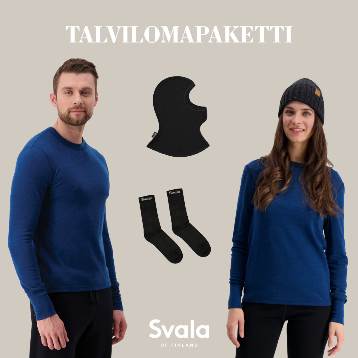 Talvilomapaketti - Merino Extreme kerrasto ja huppu + Active sukat